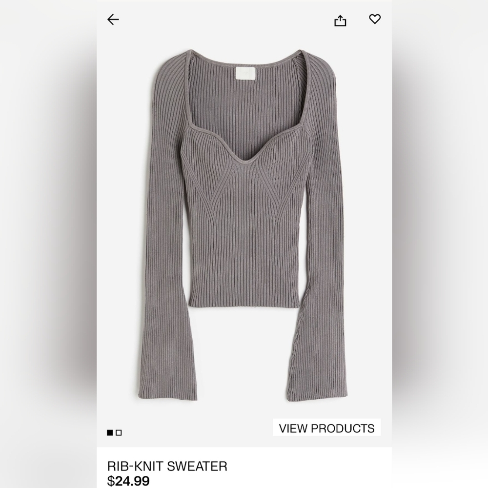 H&M Rib-Knit Sweater-Gray - Picture 4 of 4